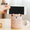 Macaron Colors Desk Organizer Cute Bear 2-in-1 Pen Holder & Phone Stand, Organizer, Large with Stand Capacity Storage for Pens Makeup Brushes Scissors