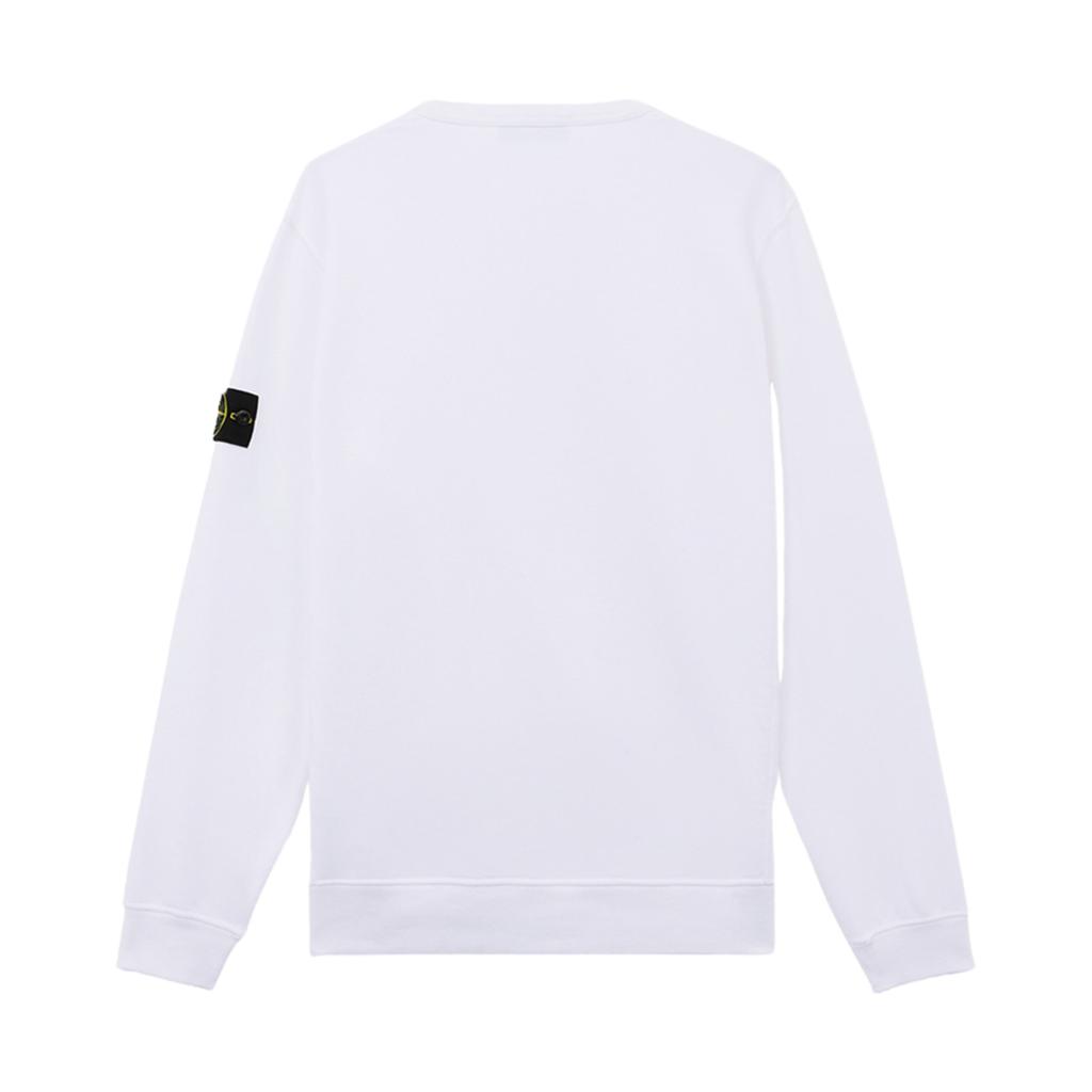 STONE ISLAND Fleece Garment Dyed Crewneck White Men Streetwear 811562420-V0001