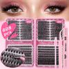608 Clusters Of Single-Cluster False Eyelashes 8-16Mmdiy Segmented Natural Dense D-Curve Self-Grafting