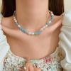 Korean Style Rice Bead Necklace Bead Flower Pearls Clavicle Chain Simple Daisy Bracelet  Girl