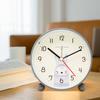 Round Cute Cartoon Animal Clock 4.5-inch Alarm Clock for Children and Students Bedside Silent Sweep Second Night Light