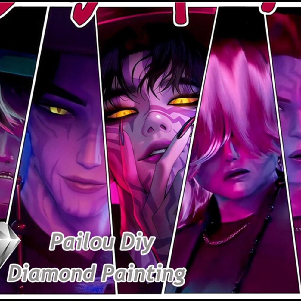 Kpop Dämonenjäger Sajaboys Film 5D Diamant Malerei Sets Cartoon Mädchen Rumi Mira Zoey Kunst Kreuzstich Mosaik Raumdeko