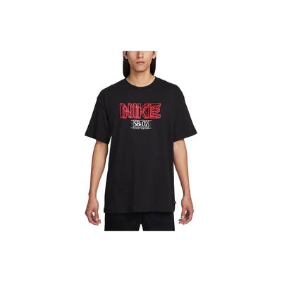 Camiseta de Manga Corta para Hombre con Estampado de Logotipo de Letras para Skateboard Tops Negro FJ1144-010