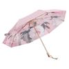 Automatic Black Glue Peony Sun & Rain Umbrella - Double-Layer Anti-UV, Oil Painting Design