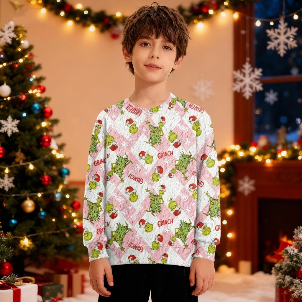 Pulover de Crăciun Băieți Fete Urât Crăciun Cămașă Crăciun Crewnek Copil mic Mânecă Lungă Pulover Ținută Topuri