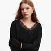 ONLY Women's Lace Trim V-Neck Knit Top