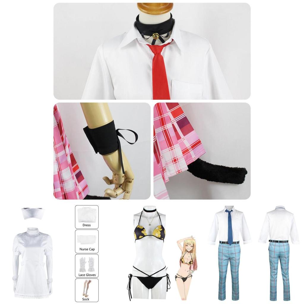 My Dress-up Darling Wakana Gojo Cosplay Costume For Anime Fans Pure Lovely Marin Swimsuit Nurse Outfit Catgirl Gift