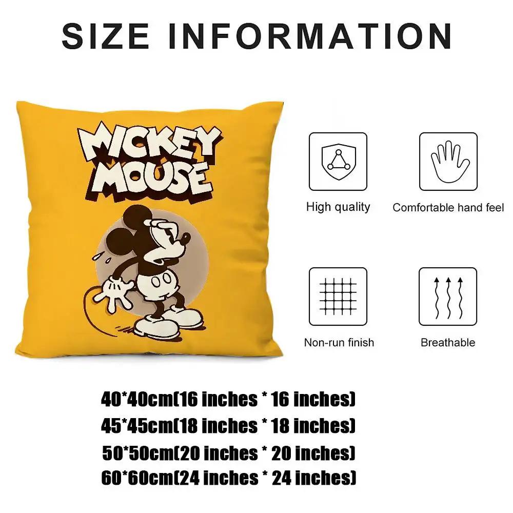 Cute M-Mickey Mouse Pillow Case Cushion Cover Soft Cute Throw Pillow Case For Car Sofa Pillowcase Polyester With Zipper