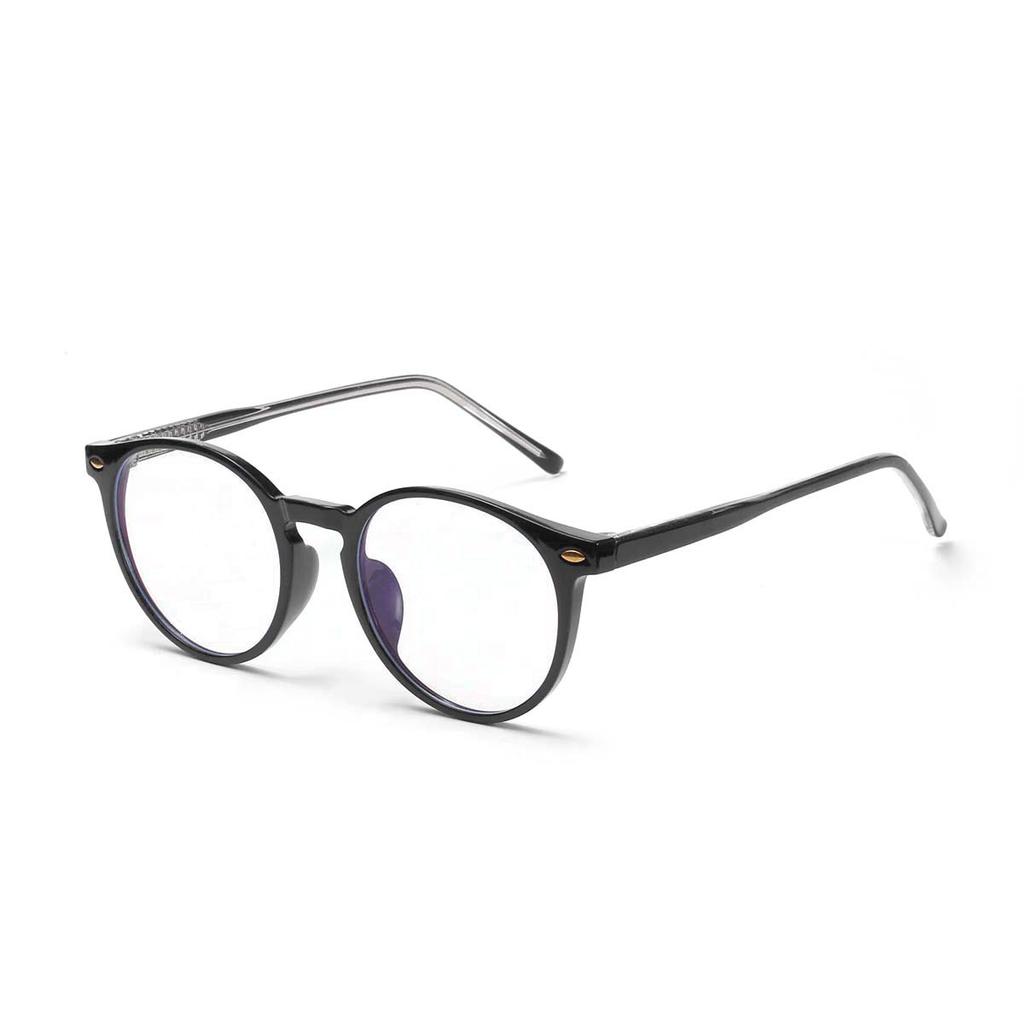 Tr8840 Retro Round Summer Transparent Color Flat Mirror Women, Memory Frame Glasses Men