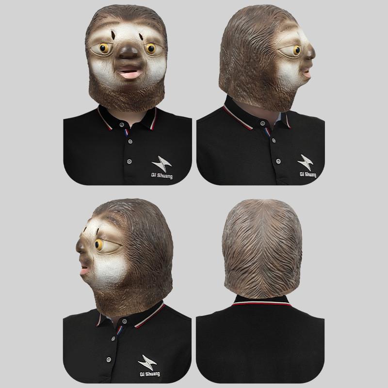 Adorable Sloth Animal Head Mask Funny Latex Costume Accessory For Parties And Celebrations