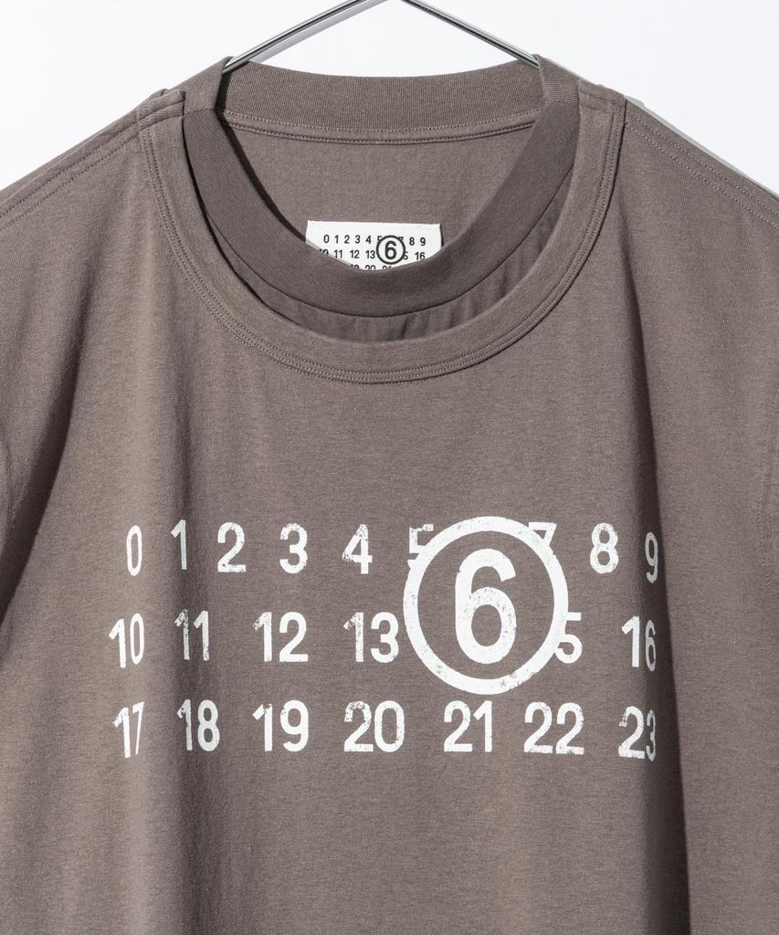 MM6 Maison Margiela SH0GC0001 STJ391 Numbering Logo Taupe Size Small T-Shirt Men's [Used]