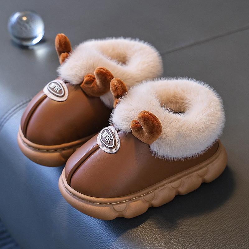 2025 Winter Children's Cartoon Cotton Slippers: Cute, Warm, Non-Slip, Waterproof for Boys and Girls Ages 1-9.