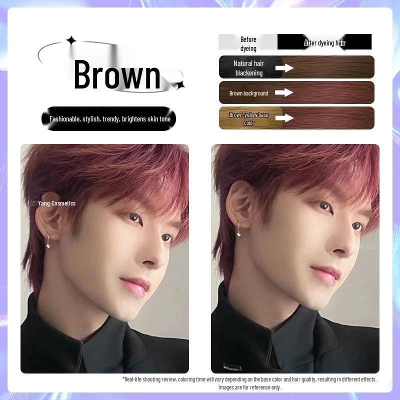 Men's Milk Tea Gray No-Bleach Hair Dye Cream