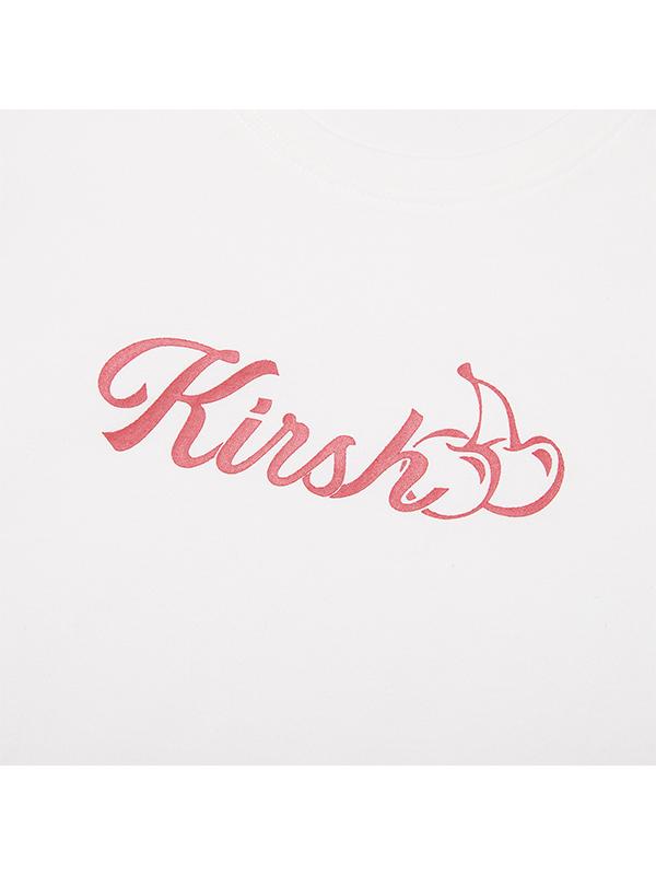 KIRSH Wording Crop Pigment T-Shirt [White]