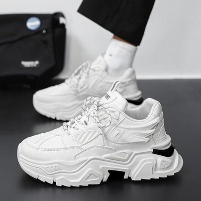 Men's Women Chunky Sneakers Fashion Versatile Leather Casual Sport Shoes Damping Wear-resistant Training Shoe Zapatillas Mujer