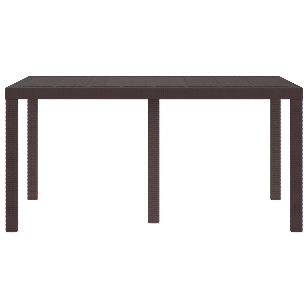 Brown Garden Table 150 x 100 x 73 cm Poly Rattan