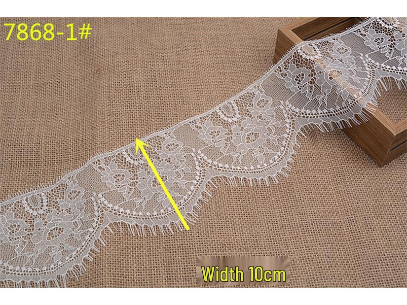 3m Black & White Eyelash Lace Fringe Trim for DIY Clothing - Multiple Styles, Non-Elastic, Soft Skirt Hem Decor.