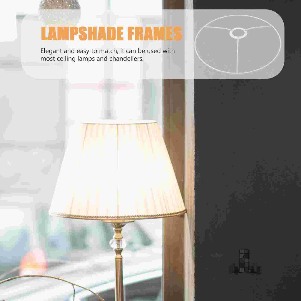 Lamp Shade Floor Holder Lampshade Frames Ring Fitter Lantern Diy Metal Support White