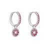 Rainbow Colored Zircon Ear Buckle Set, Love Water Drop Pendant, Small Earrings, Light Luxury and Exquisite Stacked Women's Earrings.