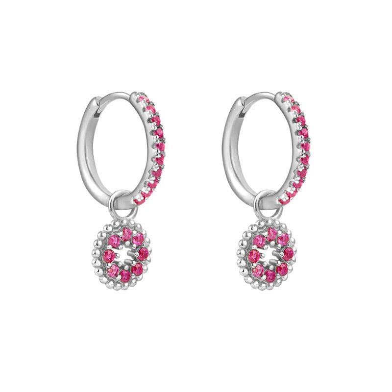 Rainbow Colored Zircon Ear Buckle Set, Love Water Drop Pendant, Small Earrings, Light Luxury and Exquisite Stacked Women's Earrings.