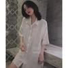 Summer Shirt Nightgown Women Boyfriend Style Solid Colour Sexy Thin Section Short-sleeved Home Wear Pajamas