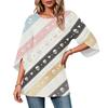Women's Halloween Print Casual Top, Round Neck, Three-Quarter Sleeve, Loose Fit