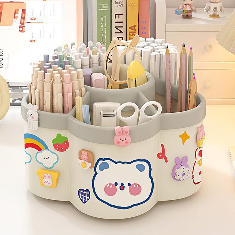 1 Stück um 360 ° drehbarer Stifthalter – multifunktionaler Schreibtisch-Organizer, geeignet für Make-up-Stifte und Schreibwaren für Studenten