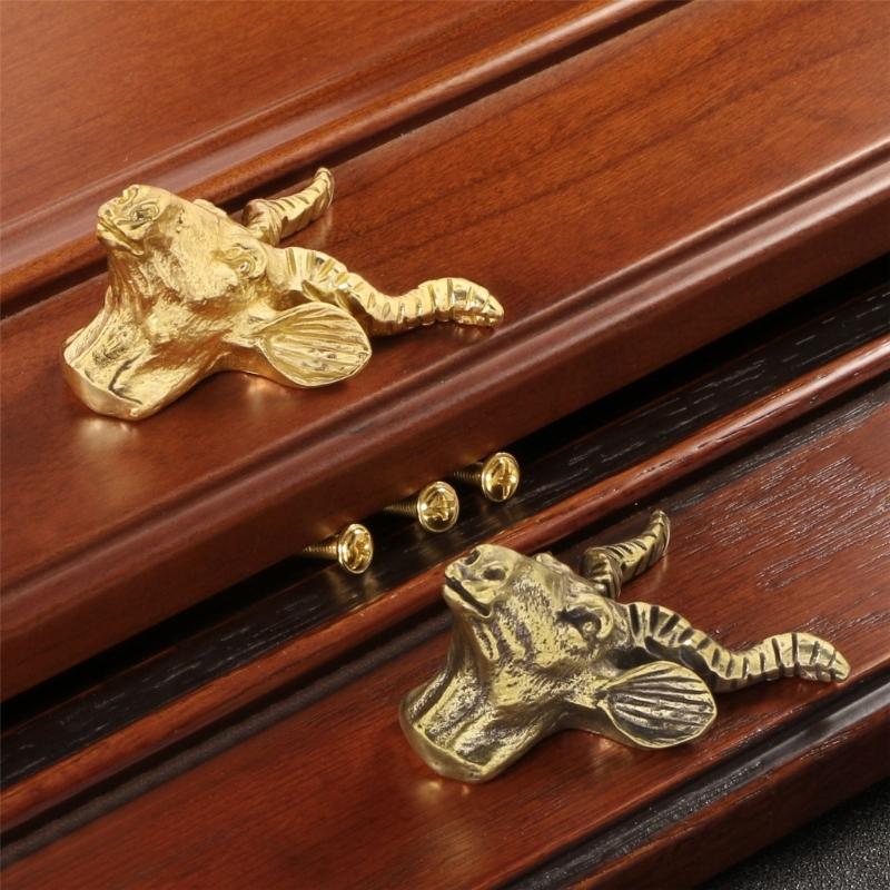 Unique Drawer Pulls Metal Dressers Knob Cupboard Handle Modern Furniture Handle Goat Shape Bedside Cabinet Pull