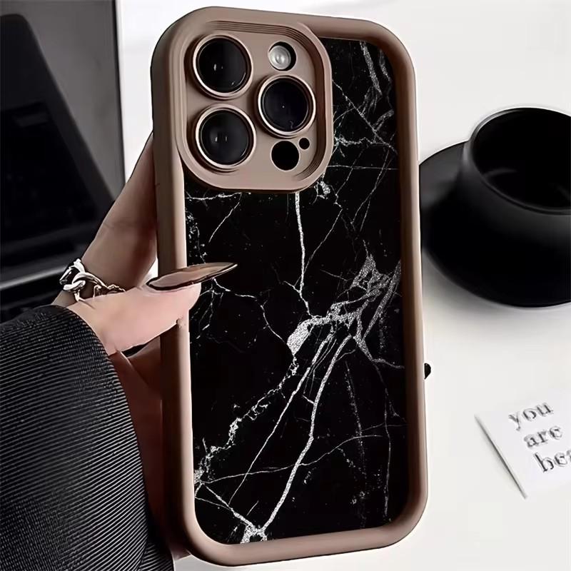 Phone Case For iPhone 17 16 15 14 Pro Max Plus 13 12 11 Pro XR X XS 7 8 Plus SE2 17Air Oil Painting Gold Marble Shockproof Cover