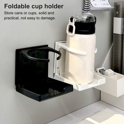 Zusammenklappbarer Getränkehalter, robust, ohne Bohren, auslaufsicher, für Getränkedosen, Wasserflaschen, Kaffeetassen, Kleiderbügel, Schreibtischzubehör für Zuhause und Büro