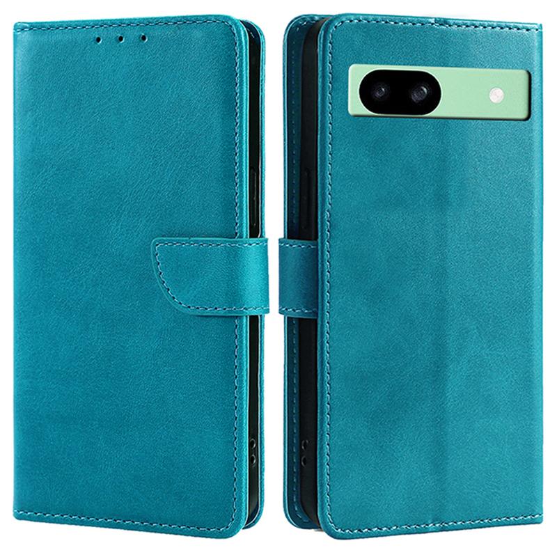 For Google Pixel 8a Case Calf Texture PU Leather Wallet Phone Cover with Magnetic Clasp