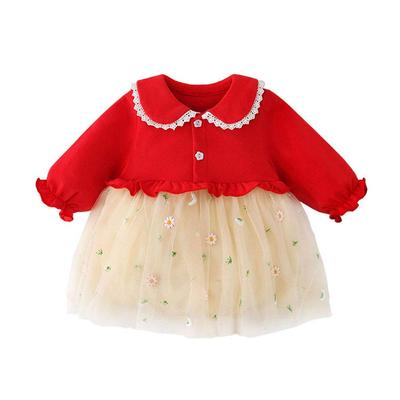 Baby Clothes Bodysuit with Skirt One Piece Tulle Long Sleeve Girls Spring Autumn Clothes Baby Front Button Present Gift Kindergarten Clothes Birthday