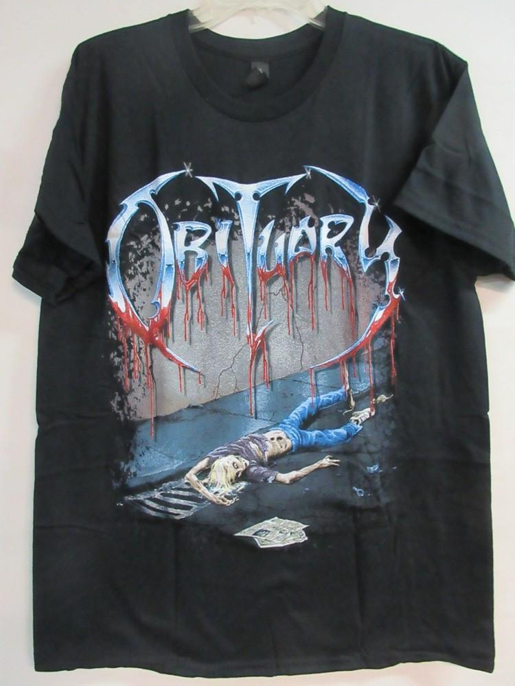OBITUARY OFFICIAL MERCH SLOWLY WE ROT BAND CONCERT MUSIC LARGE Unisex T-Shirt XXXXL 1990₽