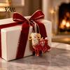 Cadeau pour la famille et les amis Ornement suspendu mouton de Noël plat 2D avec cordon, Décorations de fête d'intérieur en acrylique Pendentif pour arbre Fête à la maison Festif