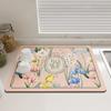 Retro Dish Drying Mats For Kitchen Non-slip Coffee Draining Pad Quick Dry Tableware Placemat Dinnerware Washable