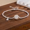 New Explosive Silver Coin Lotus Blessing Bracelet with Good News Repeatedly