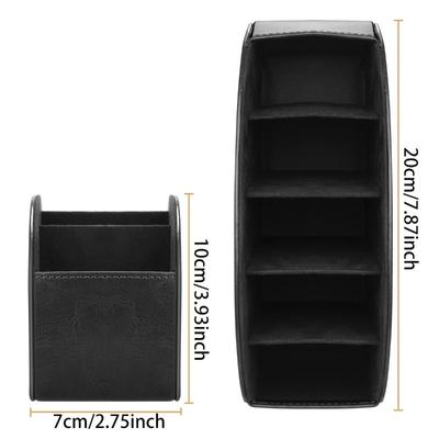 1 porte-télécommandes à 5 compartiments - Compatible TV/DVR/Câble, Plateau de bureau peu encombrant pour télécommandes/lunettes/stylos