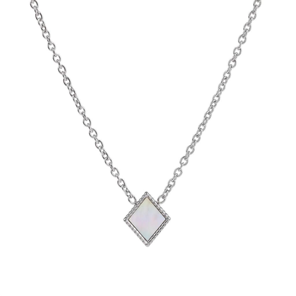 Minimalist Geometric White Shell Pendant Clavicle Chain Bracelet In High-Quality Titanium Steel