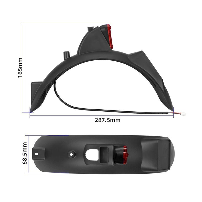 A28G-For Xiaomi Mi4 Lite 2Gen Electric Scooter Mudguard Tire Splash Guard, Rear Fender With Taillight Accessories