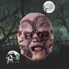 Three-Faced Latex Horror Mask – Scary Halloween Full Head Cosplay Prop, Creepy Triple Face Headgear for Adult Party Costume