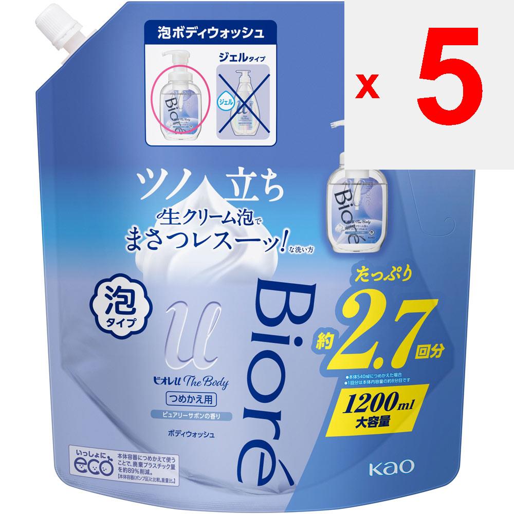 KAO Biore u The Body - Schaumtyp - Purely Savon Fragrance Refill 1200ml Personal Medium Price Range Körperseife Befeuchten Sie Ihre Haut, tragen Sie 1 bis 2 Pumpstöße Schaum auf