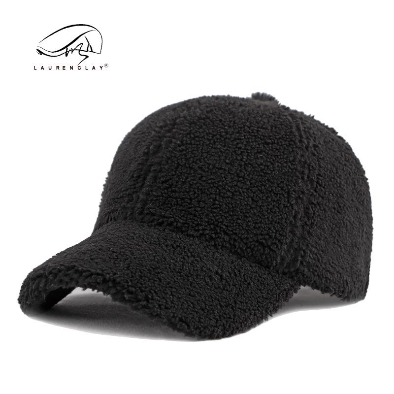 Sun hat children's winter lamb wool baseball cap simple retro light board solid color cap casual versatile