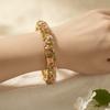 Enamel Chinese Flower Bangle Hollowed Floral Women's Hand Bracelet Vintage Cloisonne Bangle  Ladies