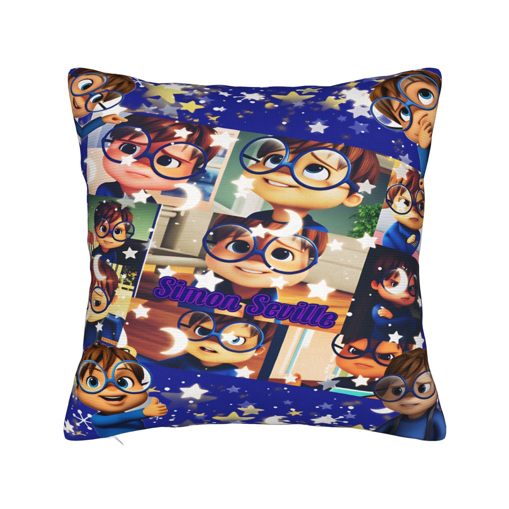 

Alvin and the Chipmunk Pillow Cover Cute Funny Pillow Case For Living Room Bed Chair Square Cushion Cover Gift 30cmx30cm