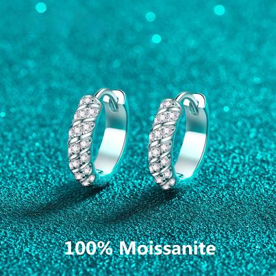Moissanite Earrings for Girls Fashion Exquisite Sterling Silver Stud Earrings Birthday Gift Jewelry With GRA Certificate