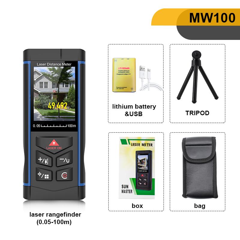 

Ручной наружный лазерный дальномер с высокой точностью измерения, цветной экран, литиевая батарея