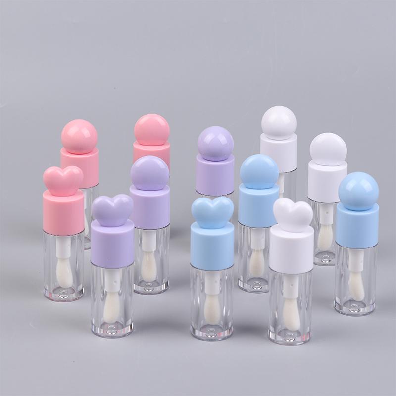 4Ml Lip Gloss Tube Matte Transparent Thick Rod Large Brush Head Empty Bottle Lips Glaze Container Makeup Packaging Material