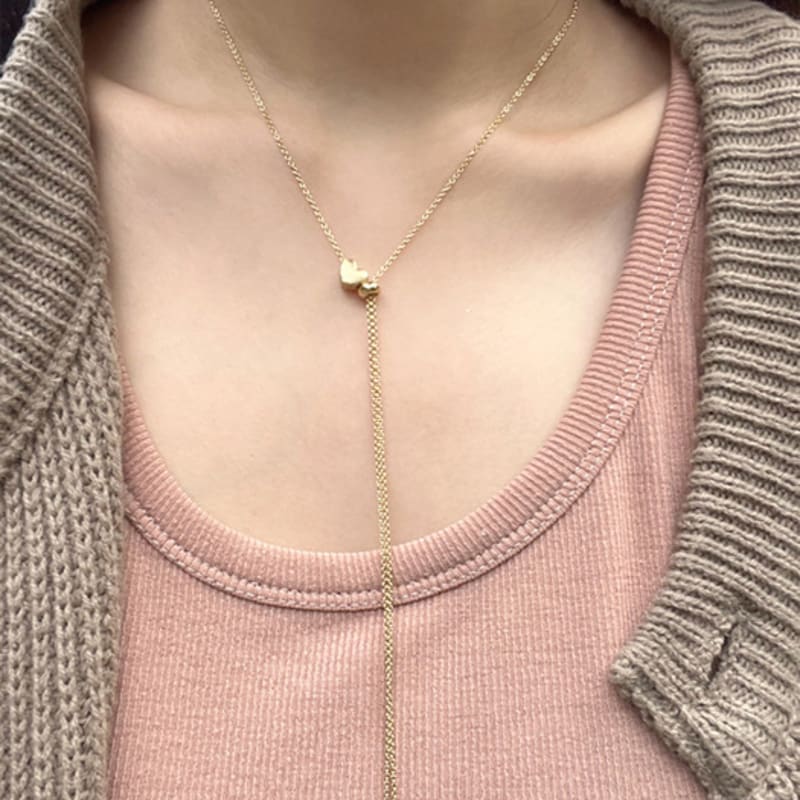 

BOLDIERE Heart Drop Necklace[Gold] gold