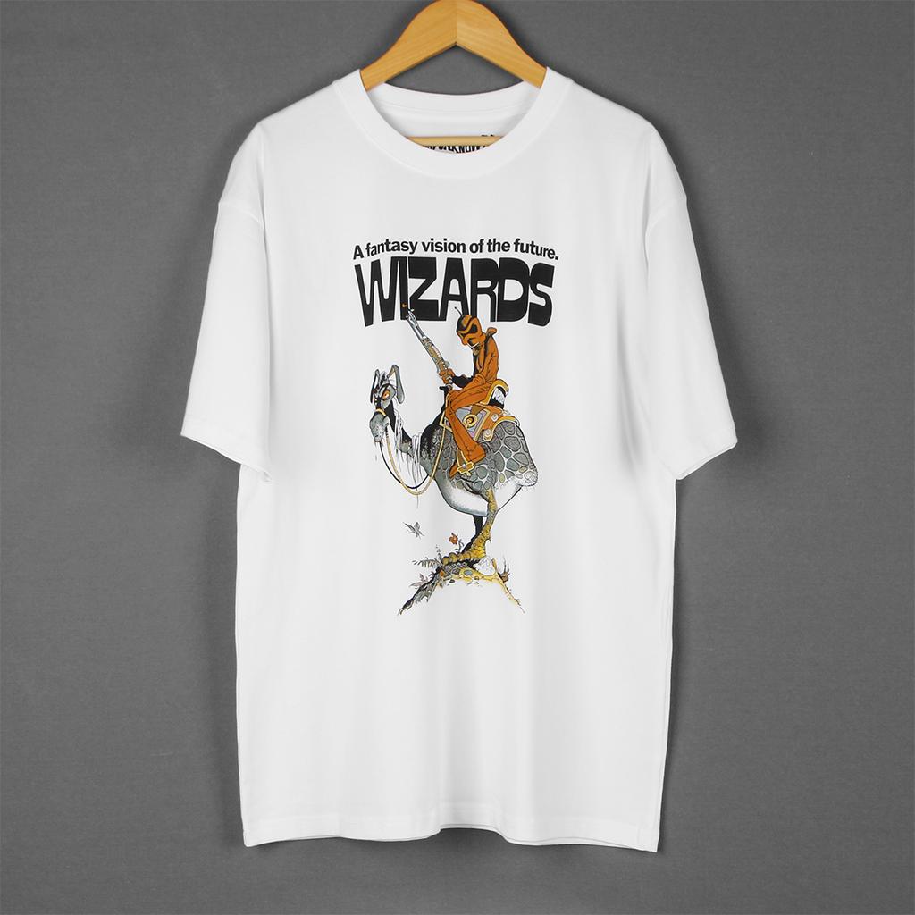 Wizards T-Shirt 70er Jahre Animierter Science-Fantasy-Film Heavy Metal Gandahar Feuer und Eis Baumwolle Kurze Ärmel Kleidung Hemd