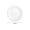 European Style Ceramic Dinner Plate with Gold Rim